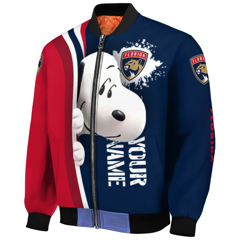 custom florida panthers snoopy head red bomber jacket fashion forward custom florida panthers snoopy head red bomber jacket fashion forward