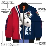 custom florida panthers snoopy head red bomber jacket best selling