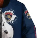 custom florida panthers snoopy head red bomber jacket best selling