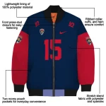 custom florida panthers team patch red bomber jacket best selling