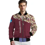 custom florida state seminoles camouflage splash garnet bomber jacket best selling