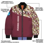 custom florida state seminoles camouflage splash garnet bomber jacket best selling