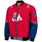 custom fresno state bulldogs chevron style red bomber jacket best selling