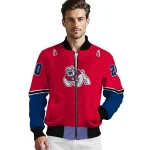custom fresno state bulldogs chevron style red bomber jacket best selling