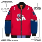 custom fresno state bulldogs chevron style red bomber jacket best selling