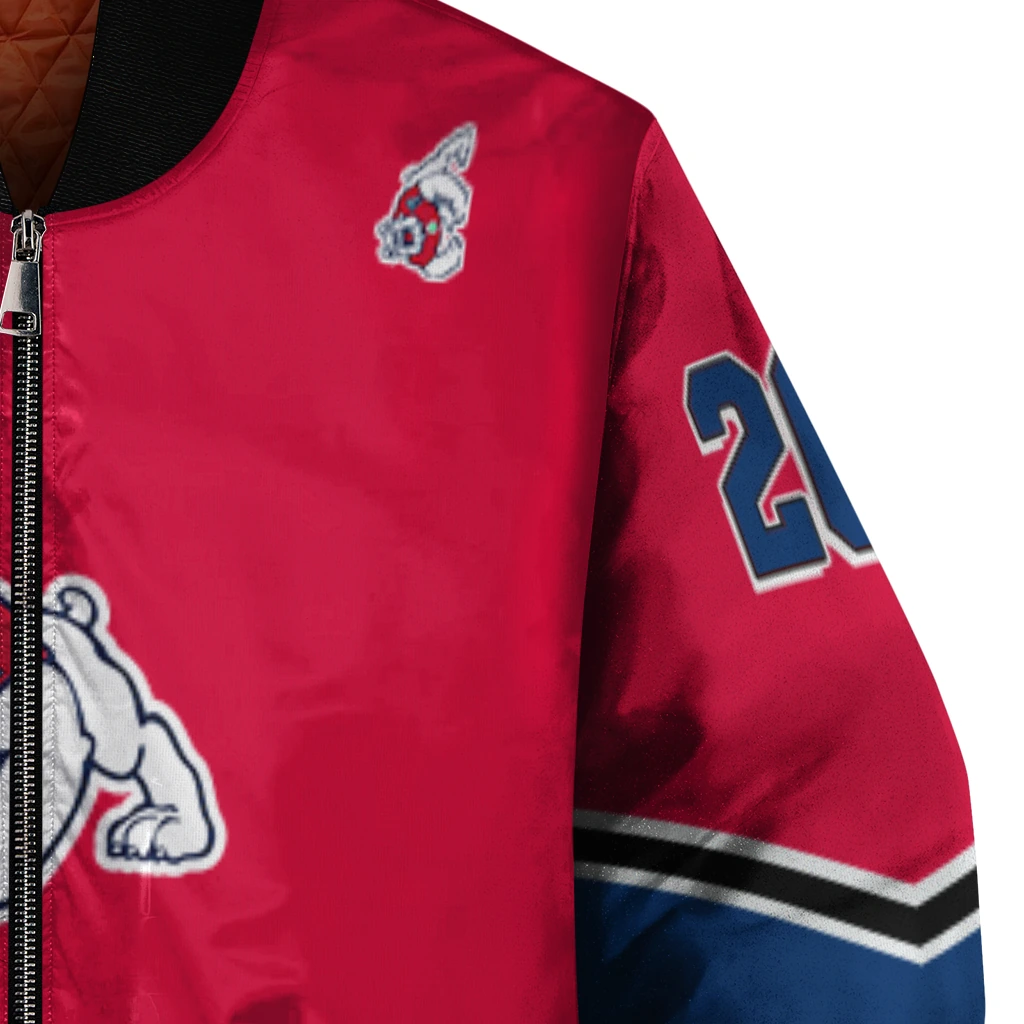 custom fresno state bulldogs chevron style red bomber jacket premium grade custom fresno state bulldogs chevron style red bomber jacket premium grade