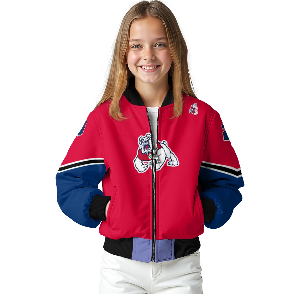 custom fresno state bulldogs chevron style red bomber jacket top rated custom fresno state bulldogs chevron style red bomber jacket top rated
