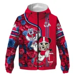 custom fresno state bulldogs football micky mouse red windbreaker jacket best selling