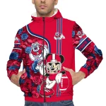 custom fresno state bulldogs football micky mouse red windbreaker jacket best selling