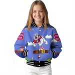custom fresno state bulldogs mario blocks blue black varsity jacket best selling
