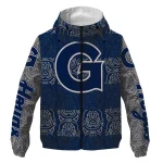 custom georgetown hoyas cat eyes blue windbreaker jacket best selling