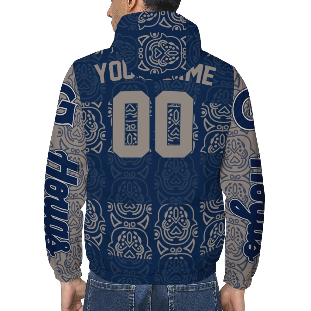 custom georgetown hoyas cat eyes blue windbreaker jacket trendy custom georgetown hoyas cat eyes blue windbreaker jacket trendy