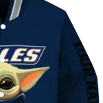 custom georgia southern eagles adorable yoda blue black varsity jacket best selling