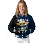 custom georgia southern eagles adorable yoda blue black varsity jacket best selling