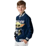 custom georgia southern eagles adorable yoda blue black varsity jacket best selling