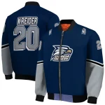 custom georgia southern eagles chevron style blue bomber jacket best selling