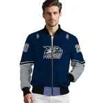 custom georgia southern eagles chevron style blue bomber jacket best selling