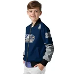 custom georgia southern eagles chevron style blue bomber jacket best selling