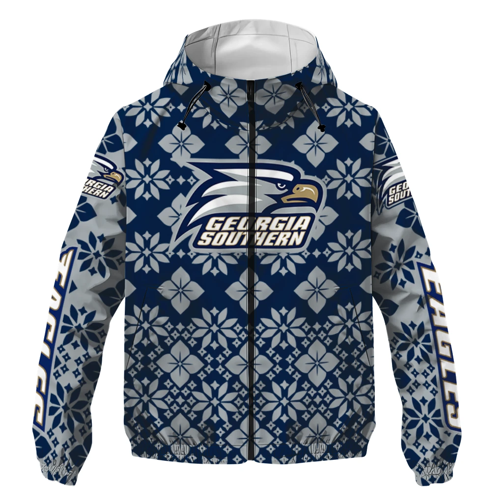 custom georgia southern eagles geometric blossom blue windbreaker jacket best selling custom georgia southern eagles geometric blossom blue windbreaker jacket best selling