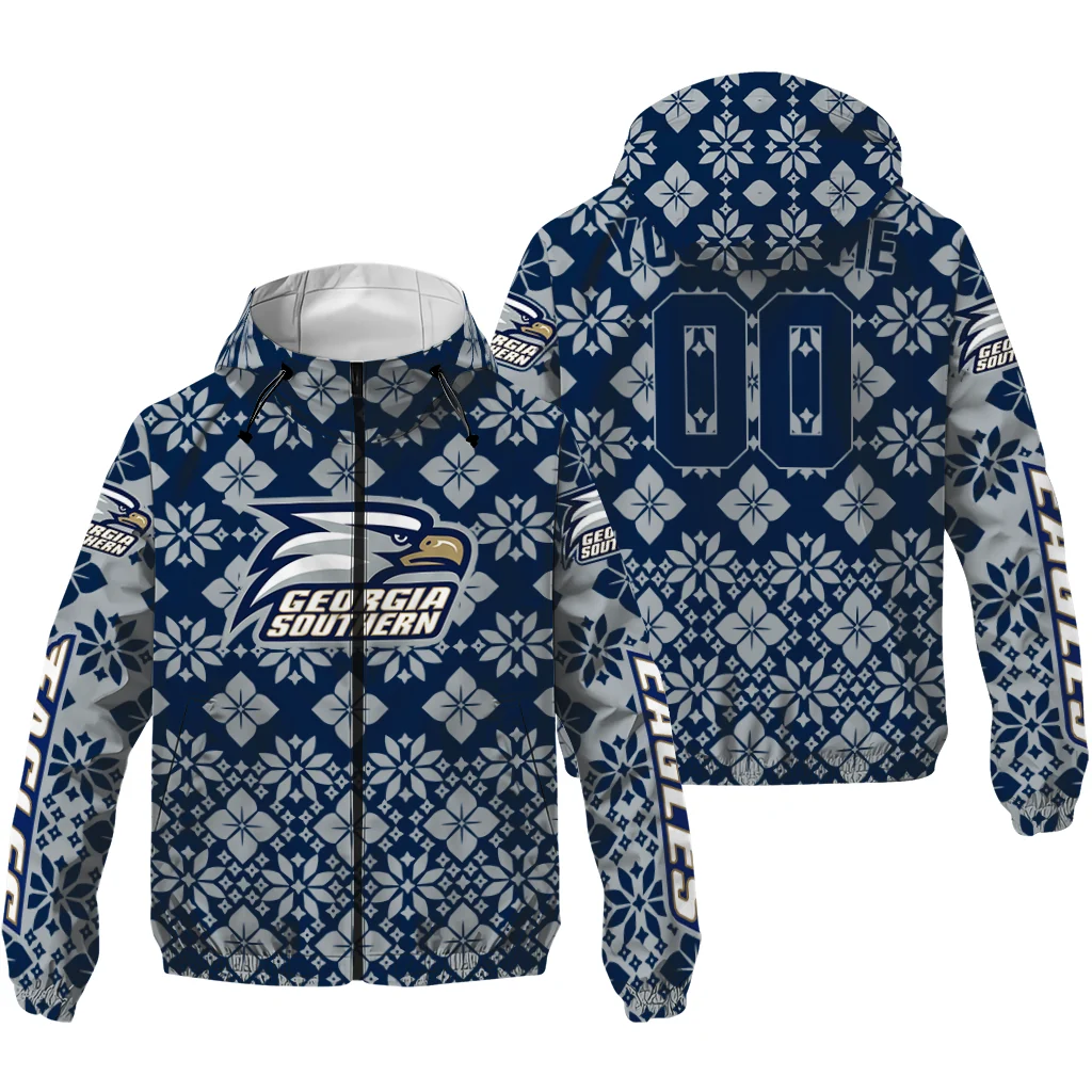 custom georgia southern eagles geometric blossom blue windbreaker jacket high quality custom georgia southern eagles geometric blossom blue windbreaker jacket high quality