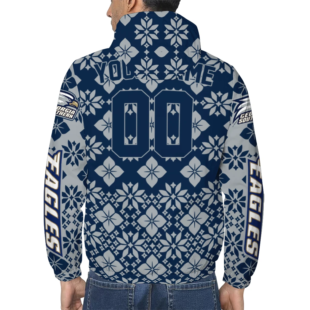 custom georgia southern eagles geometric blossom blue windbreaker jacket trendy custom georgia southern eagles geometric blossom blue windbreaker jacket trendy