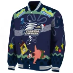 custom georgia southern eagles spongebob playtime blue varsity jacket best selling