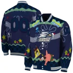 custom georgia southern eagles spongebob playtime blue varsity jacket best selling