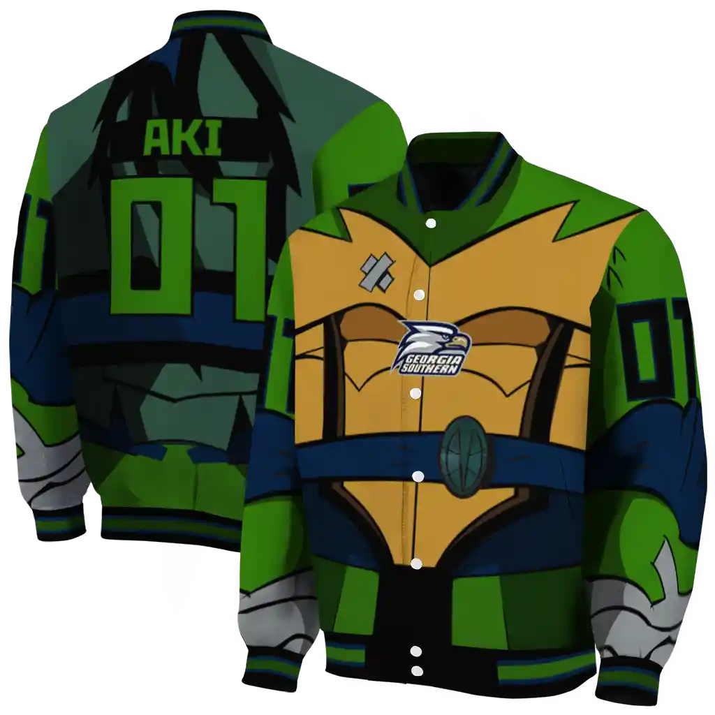 custom georgia southern eagles turtle armor varsity jacket fashion forward custom georgia southern eagles turtle armor varsity jacket fashion forward