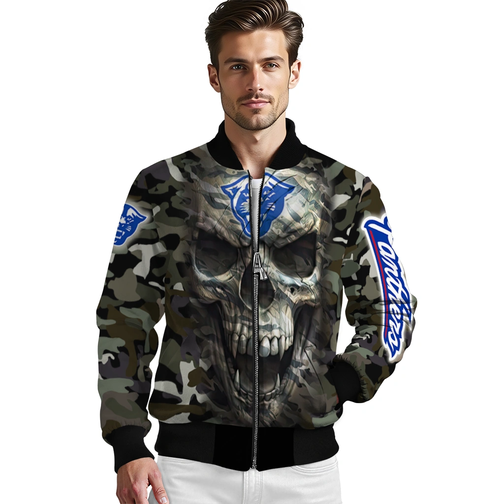 custom georgia state panthers camouflage skull camouflage bomber jacket high quality custom georgia state panthers camouflage skull camouflage bomber jacket high quality