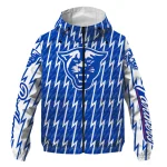 custom georgia state panthers lightning strike grid blue windbreaker jacket best selling