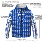 custom georgia state panthers lightning strike grid blue windbreaker jacket best selling