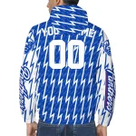 custom georgia state panthers lightning strike grid blue windbreaker jacket best selling