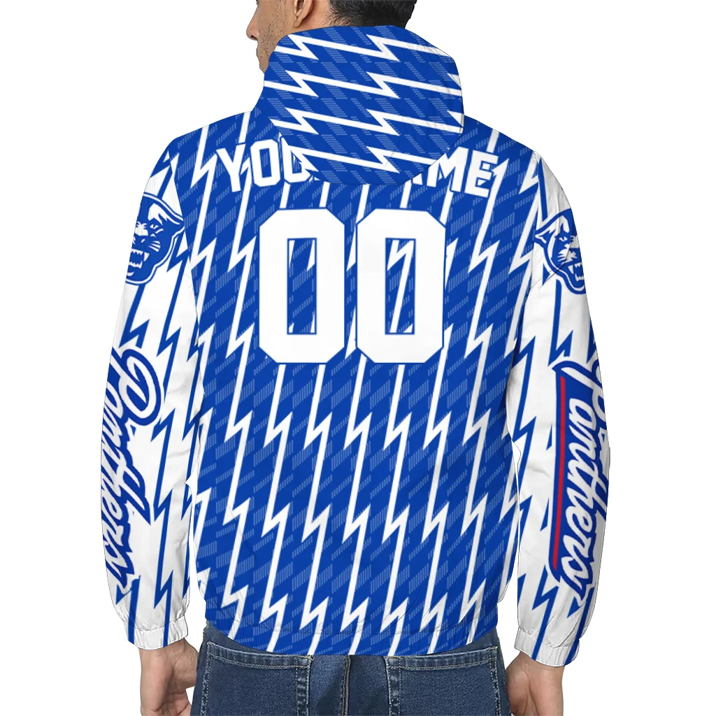 custom georgia state panthers lightning strike grid blue windbreaker jacket trendy custom georgia state panthers lightning strike grid blue windbreaker jacket trendy