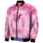 custom georgia state panthers pink tie dye pink bomber jacket best selling