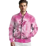 custom georgia state panthers pink tie dye pink varsity jacket best selling
