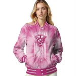 custom georgia state panthers pink tie dye pink varsity jacket best selling