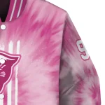 custom georgia state panthers pink tie dye pink varsity jacket best selling