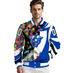 custom georgia state panthers stars and stripes slashes blue varsity jacket best selling