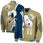 custom georgia tech yellow jackets snoopy head gold varsity jacket best selling