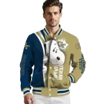 custom georgia tech yellow jackets snoopy head gold varsity jacket best selling