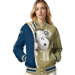 custom georgia tech yellow jackets snoopy head gold varsity jacket best selling