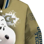 custom georgia tech yellow jackets snoopy head gold varsity jacket best selling