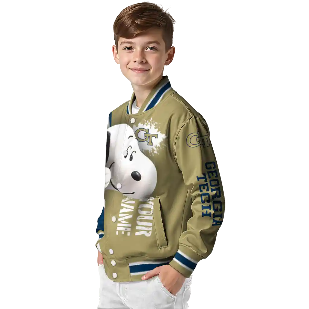 custom georgia tech yellow jackets snoopy head gold varsity jacket trendy custom georgia tech yellow jackets snoopy head gold varsity jacket trendy