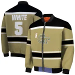 custom georgia tech yellow jackets stripe statement gold black bomber jacket best selling