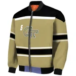 custom georgia tech yellow jackets stripe statement gold black bomber jacket best selling