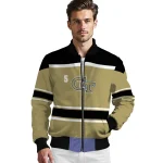 custom georgia tech yellow jackets stripe statement gold black bomber jacket best selling