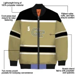 custom georgia tech yellow jackets stripe statement gold black bomber jacket best selling