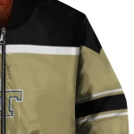custom georgia tech yellow jackets stripe statement gold black bomber jacket best selling