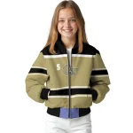 custom georgia tech yellow jackets stripe statement gold black bomber jacket best selling