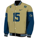 custom georgia tech yellow jackets team patch gold varsity jacket best selling